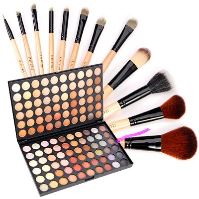 120 COLOURS NEUTRAL EYESHADOW PALETTE +12 BRUSHES